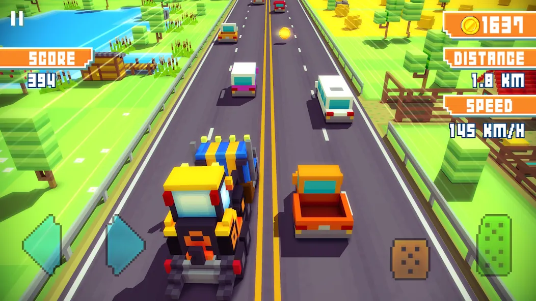 Скачать Blocky Highway: Traffic Racing мод — Безлимитные деньги и топливо — скриншот 4