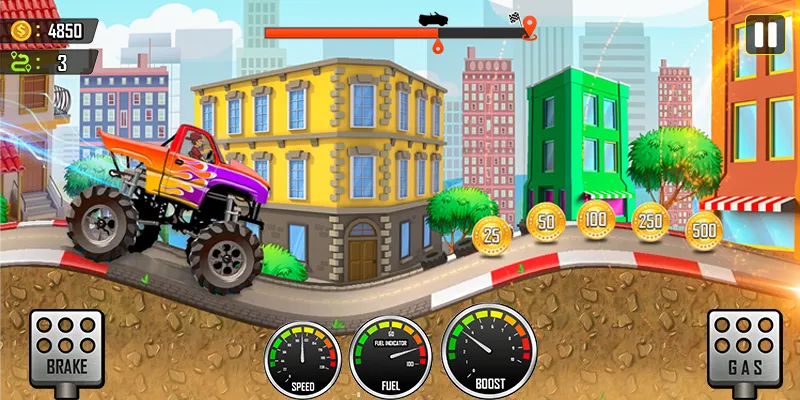 Racing the Hill — Безлимитные деньги и мощные машины, скачать мод APK — скриншот 1