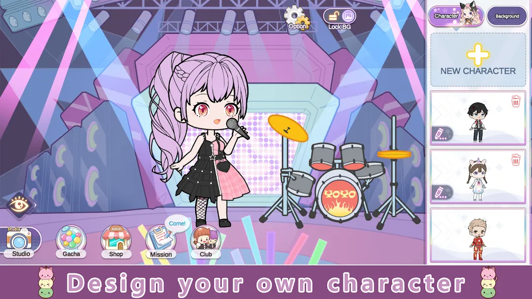 YOYO Doll Anime Dress Up Game взломанный APK — Открыты все наряды и аксессуары — скриншот 1
