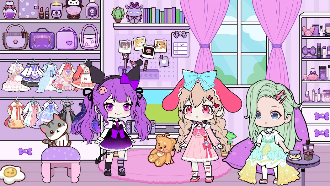 YOYO Doll School life Dress up мод на Андроид: Безлимитные деньги и все наряды — скриншот 4