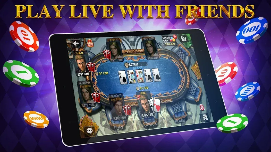 Мод DH Texas Poker - Texas Hold'em — Безлимитные фишки и всё открыто, скачать APK — скриншот 4 Мод DH Texas Poker - Texas Hold'em — Безлимитные фишки и всё открыто, скачать APK — скриншот 4