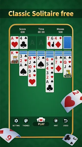 Скачать Solitaire Classic:Card Game мод — Безлимитные подсказки и отмена ходов — скриншот 5
