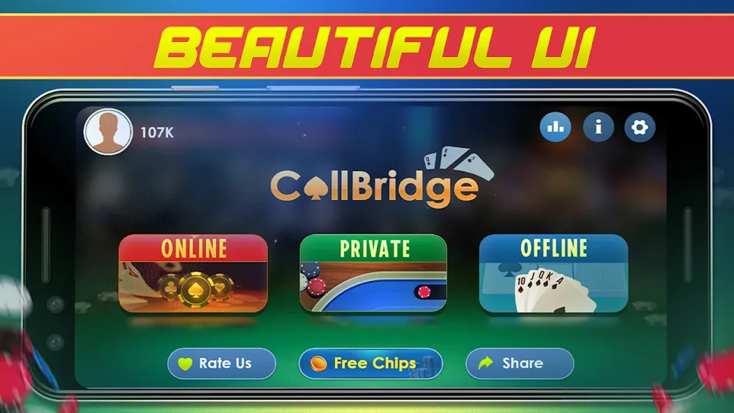 Call Bridge Card Game - Spades — взломанная версия, Безлимитные монеты и подсказки — скриншот 1