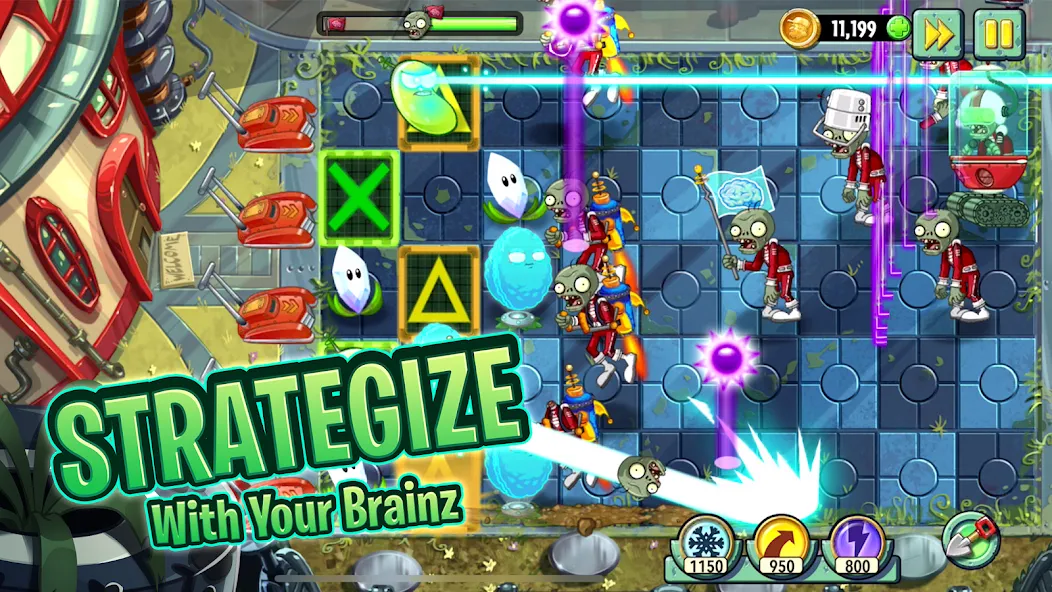 Скачать мод Plants vs. Zombies™ 2 — Безлимитные монеты и разблокированные растения — скриншот 1
