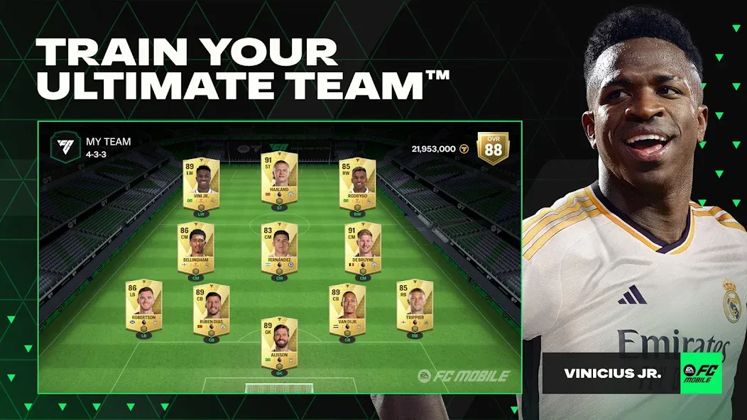EA SPORTS FC™ Mobile Soccer мод на Андроид: Безлимитные деньги и усиленная команда — скриншот 3 EA SPORTS FC™ Mobile Soccer мод на Андроид: Безлимитные деньги и усиленная команда — скриншот 3