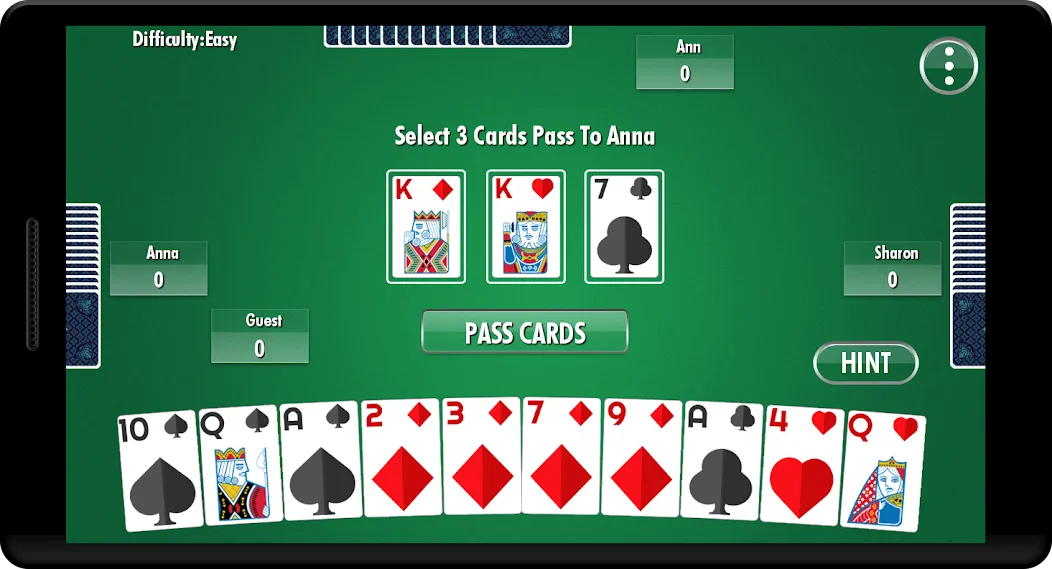 Hearts - Card Game взлом APK — Без рекламы и безлимитные подсказки — скриншот 1