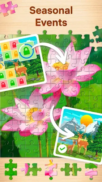 Мод Jigsaw Puzzles - Puzzle Games — Без рекламы и все пазлы открыты, скачать APK — скриншот 4 Мод Jigsaw Puzzles - Puzzle Games — Без рекламы и все пазлы открыты, скачать APK — скриншот 4