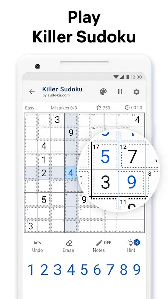 Мод Killer Sudoku by Sudoku.com — Без рекламы и все подсказки, скачать APK — скриншот 1 Мод Killer Sudoku by Sudoku.com — Без рекламы и все подсказки, скачать APK — скриншот 1