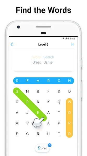 Мод Word Search - crossword puzzle — Без рекламы и подсказки доступны, скачать APK — скриншот 1