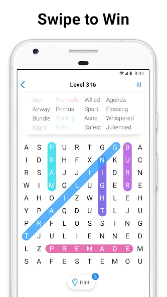Мод Word Search - crossword puzzle — Без рекламы и подсказки доступны, скачать APK — скриншот 3