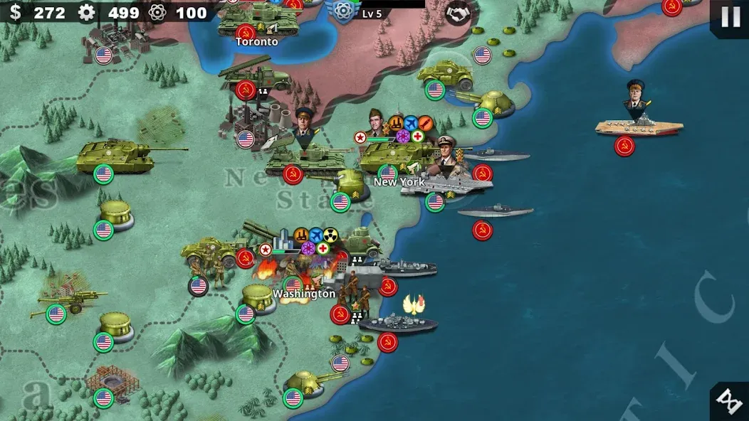 World Conqueror 4-WW2 Strategy — Безлимитные деньги и открыты все уровни, скачать мод APK — скриншот 4