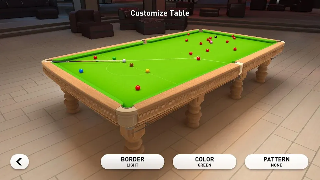 Real Snooker 3D взломанный APK — Без рекламы и разблокированы столы — скриншот 2
