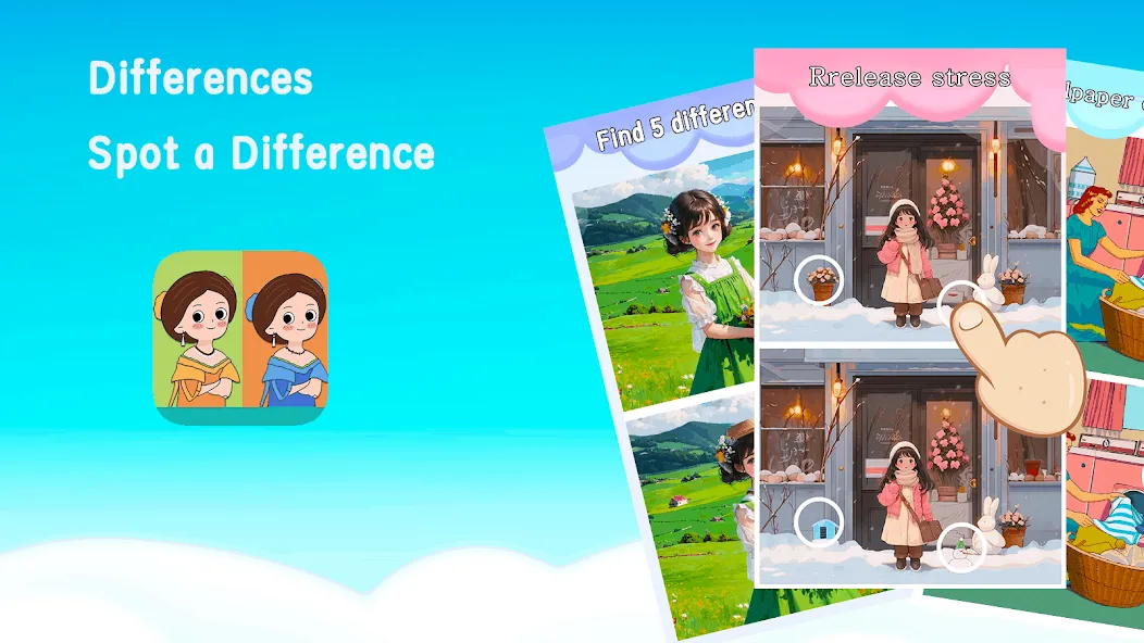 Differences: Spot a Difference — последняя версия с модом (Подсказки без ограничений и все уровни открыты) — скриншот 5