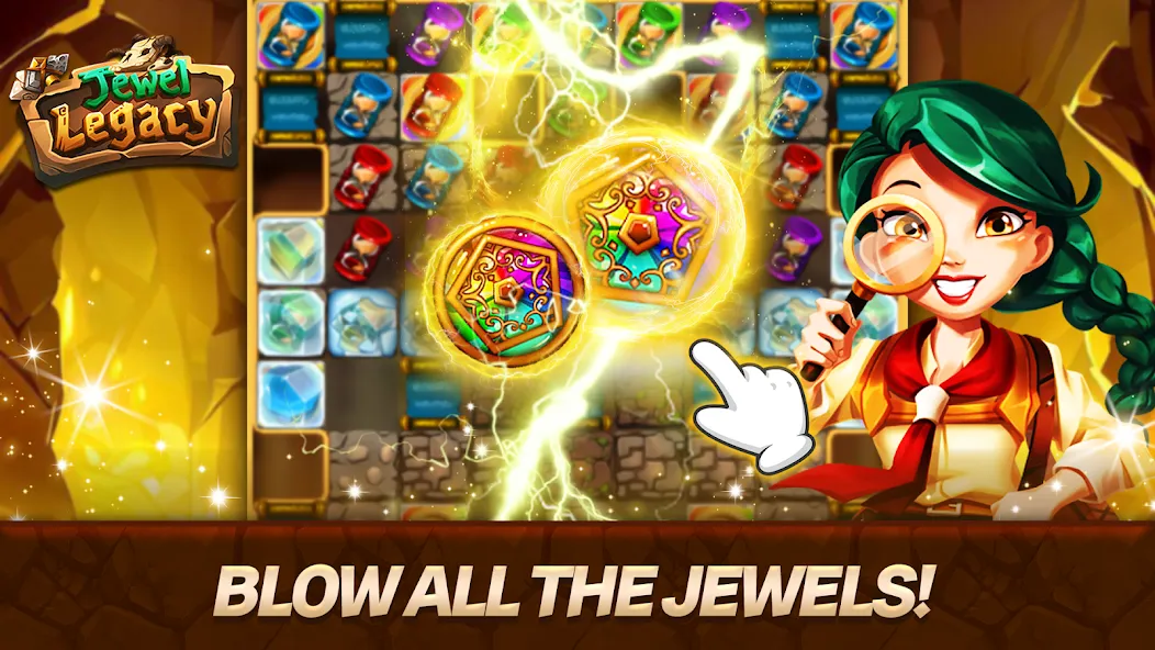 Jewel Legacy взломанный APK — Много бонусов и уровней — скриншот 1 Jewel Legacy взломанный APK — Много бонусов и уровней — скриншот 1