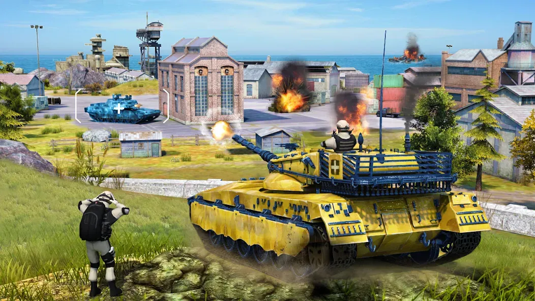 Tank Battle Army Games 2023 мод на Андроид: Безлимитные деньги и оружие — скриншот 2
