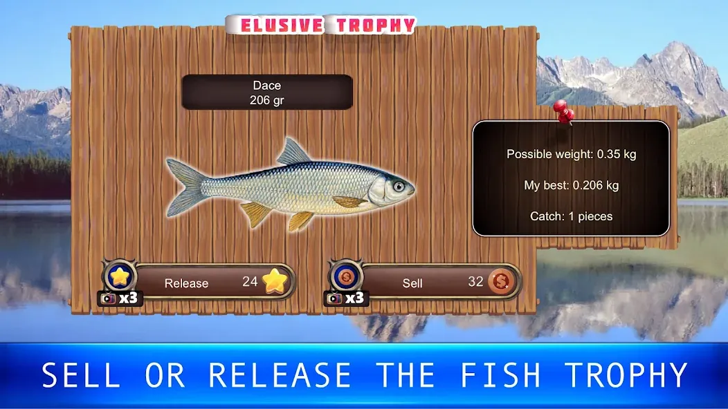 Fish rain: sport fishing — взломанная версия, Безлимитные деньги и редкие рыбы — скриншот 2