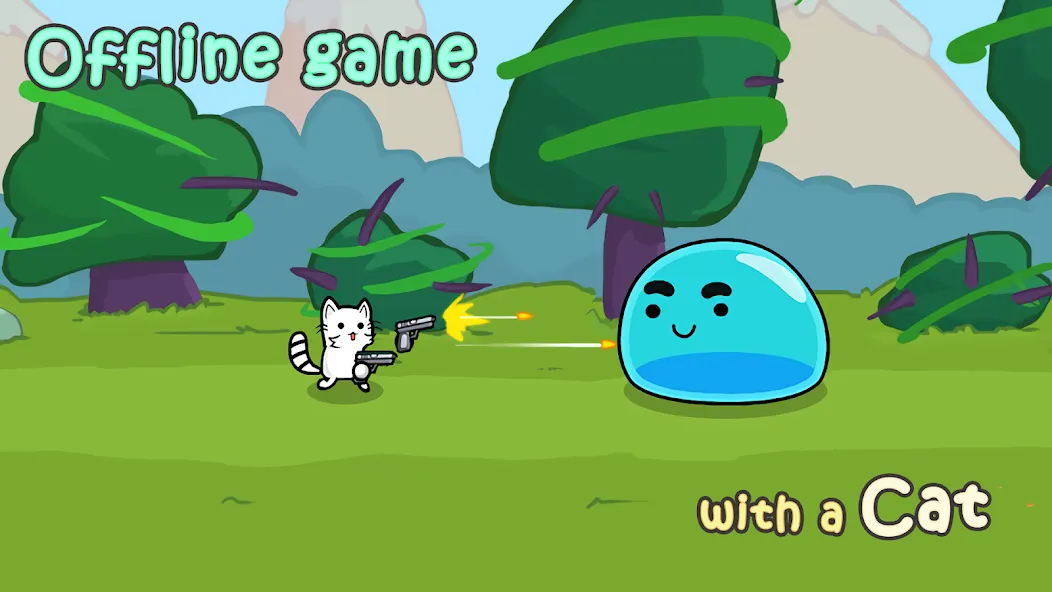 Stickman Cat Gun offline games мод на Андроид: Без рекламы и бесконечные патроны — скриншот 2