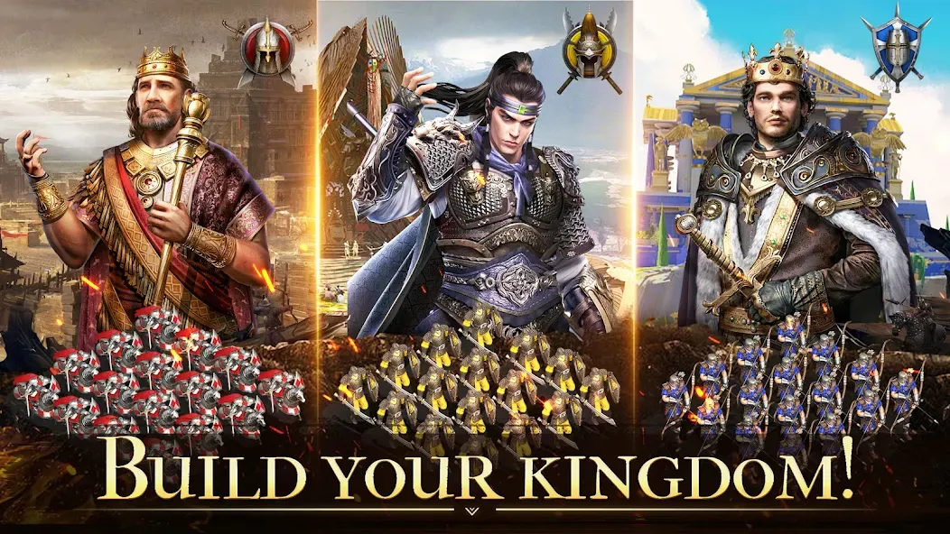 Rising: War for Dominion — Безлимитные ресурсы и усиленная армия, скачать мод APK — скриншот 1