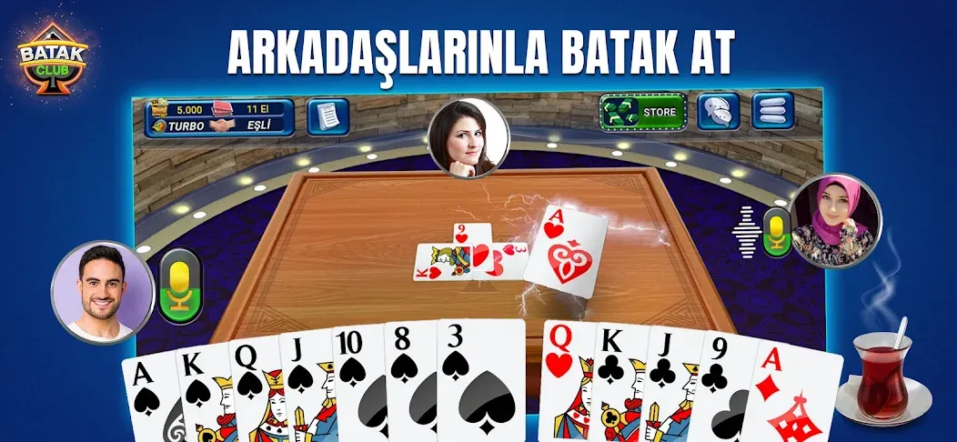 Скачать мод Batak Club - Play Spades — Безлимитные монеты и подсказки — скриншот 1 Скачать мод Batak Club - Play Spades — Безлимитные монеты и подсказки — скриншот 1