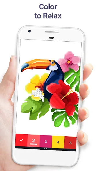 Скачать Pixel Art - Color by Number — Разблокированы все пиксельные рисунки — скриншот 1