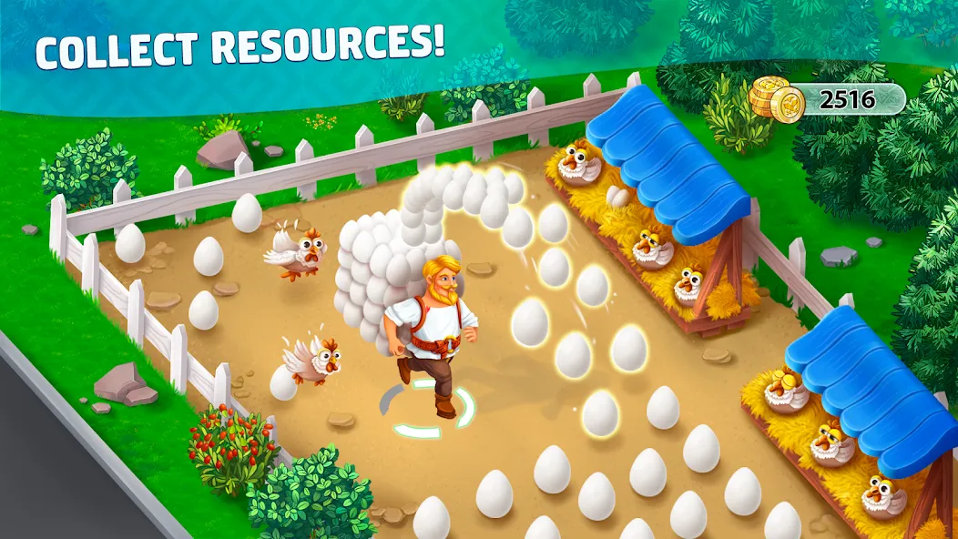 Harvest Land MOD APK: Безлимитные монеты и ускоренное строительство — скриншот 1