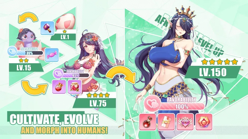 Скачать Lost in Paradise:Waifu Connect на Андроид с модом — Безлимитные ресурсы и алмазы — скриншот 4