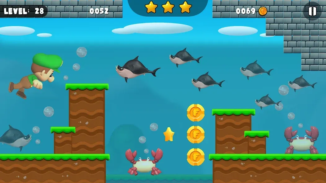 Bob World Adventure 3D на телефон — скачать мод: Без рекламы и много монет — скриншот 3 Bob World Adventure 3D на телефон — скачать мод: Без рекламы и много монет — скриншот 3