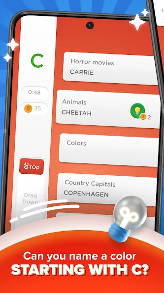 Stop - Categories Word Game MOD APK: Без рекламы и бесконечные подсказки — скриншот 3