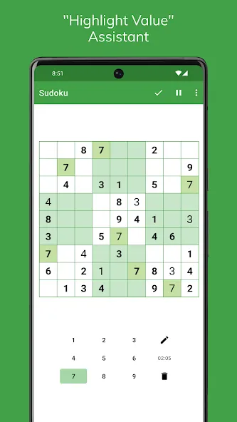 Sudoku взломанный APK — Подсказки и отмена ходов без ограничений — скриншот 5