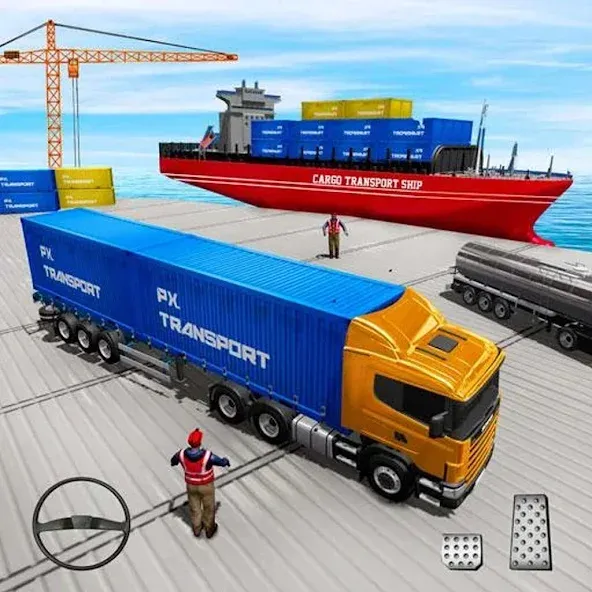 Cargo Transport Truck Driving — последняя версия с модом (Безлимитные деньги и топливо) — скриншот 1 Cargo Transport Truck Driving — последняя версия с модом (Безлимитные деньги и топливо) — скриншот 1