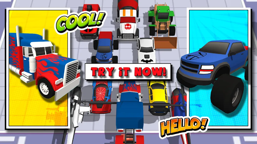 Скачать Superhero Car Merge Battle — Много денег и все машины — скриншот 2 Скачать Superhero Car Merge Battle — Много денег и все машины — скриншот 2
