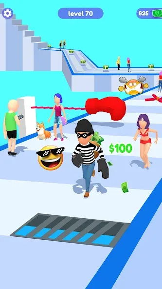 Скачать Thief Run Race 3D: Fun Race Mod APK — Без рекламы и бесконечные монеты — скриншот 3 Скачать Thief Run Race 3D: Fun Race Mod APK — Без рекламы и бесконечные монеты — скриншот 3