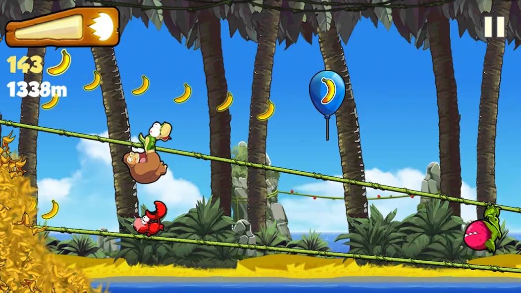 Banana Kong — Безлимитные бананы и открыты все уровни, скачать мод APK — скриншот 3