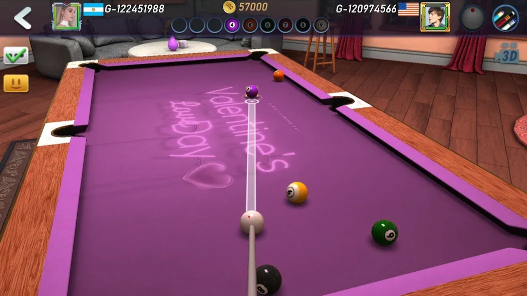 Real Pool 3D 2 на телефон — скачать мод: Безлимитные деньги и все кии — скриншот 4