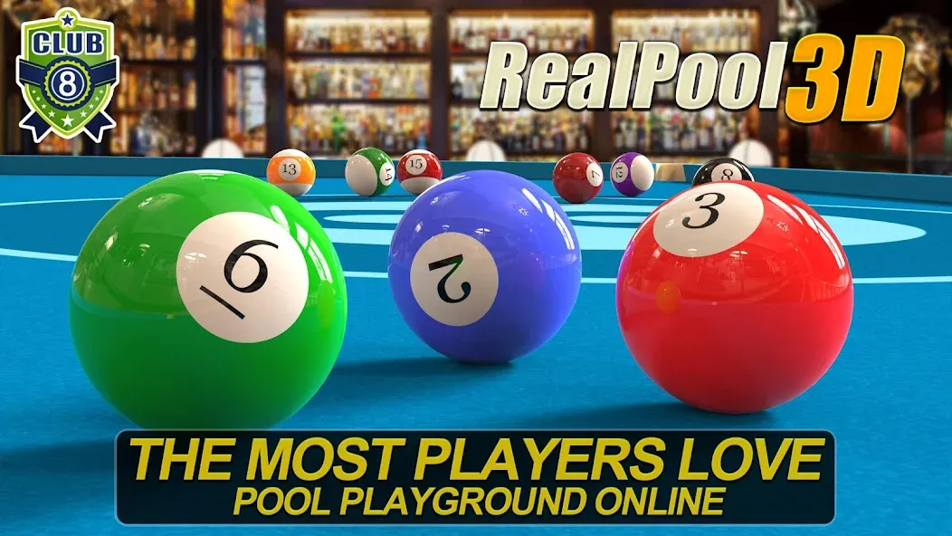 Скачать взлом Real Pool 3D Online 8Ball Game — Безлимитные монеты и разблокированные столы — скриншот 1 Скачать взлом Real Pool 3D Online 8Ball Game — Безлимитные монеты и разблокированные столы — скриншот 1