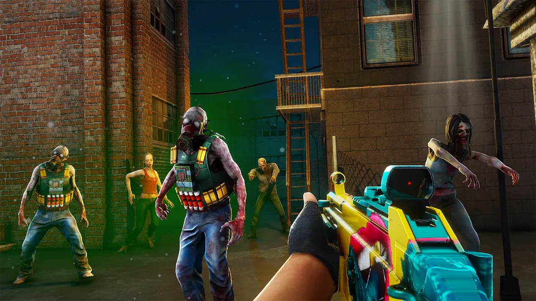Скачать взлом Zombination - FPS Zombie Games — Безлимитные патроны и здоровье — скриншот 2 Скачать взлом Zombination - FPS Zombie Games — Безлимитные патроны и здоровье — скриншот 2