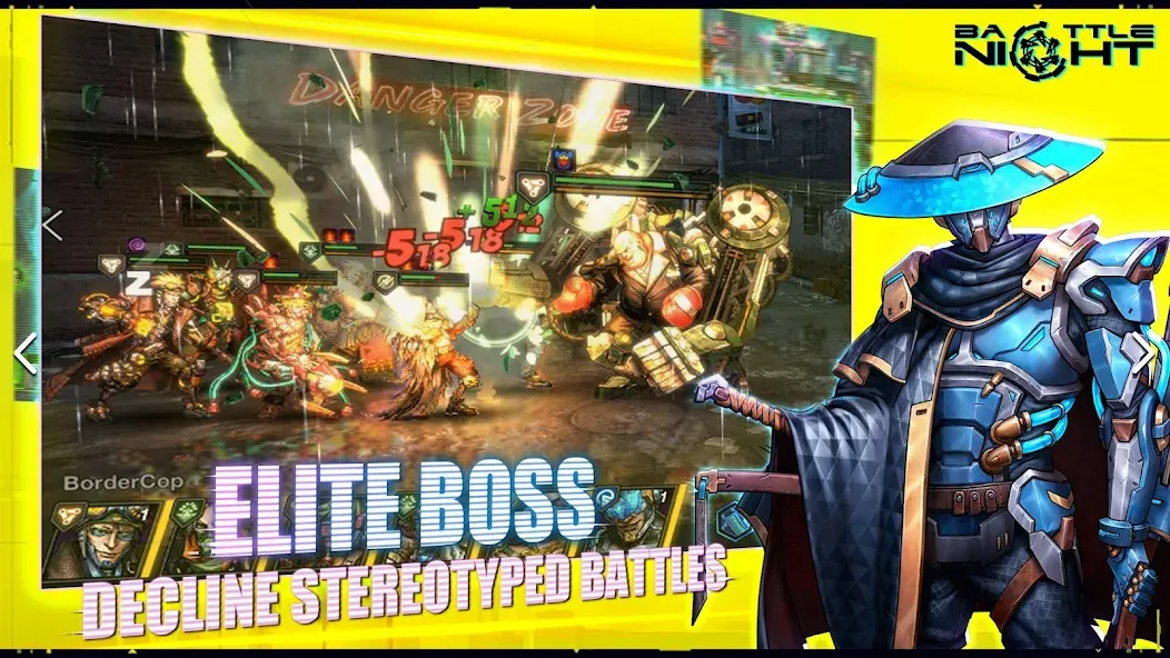 Battle Night: Cyberpunk RPG — скачать мод: Безлимитные ресурсы и усиленные герои — скриншот 2