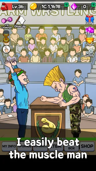 Arm Wrestling Clicker (Мод: Безлимитные деньги и усиленная сила) — скачать на Андроид — скриншот 5
