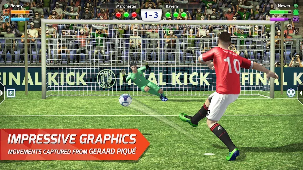 Скачать Final Kick: Online Soccer — Безлимитные деньги и все команды — скриншот 1