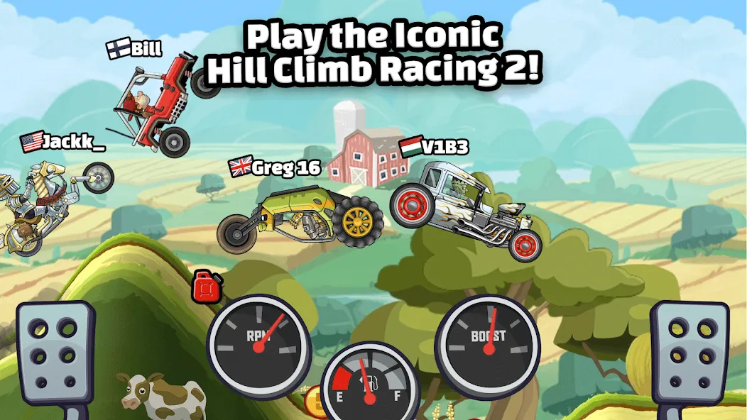 Скачать мод Hill Climb Racing 2 — Безлимитные монеты и топливо — скриншот 1 Скачать мод Hill Climb Racing 2 — Безлимитные монеты и топливо — скриншот 1