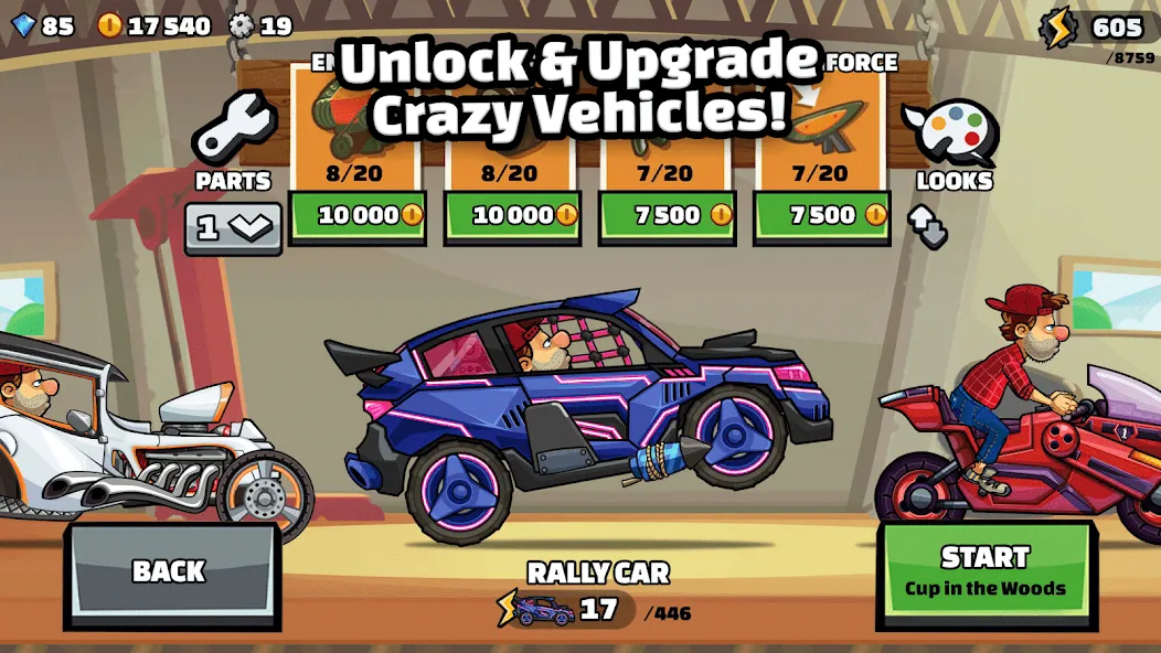 Скачать мод Hill Climb Racing 2 — Безлимитные монеты и топливо — скриншот 3 Скачать мод Hill Climb Racing 2 — Безлимитные монеты и топливо — скриншот 3