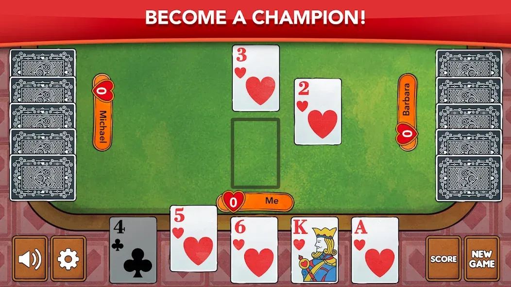 Скачать Hearts - Card Game Classic мод — Без рекламы и открыты все уровни — скриншот 2