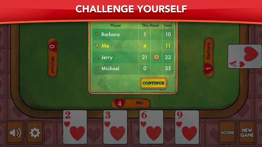 Скачать Hearts - Card Game Classic мод — Без рекламы и открыты все уровни — скриншот 4