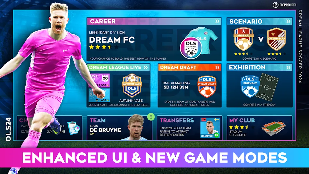 Скачать Dream League Soccer 2024 — Безлимитные деньги и все команды открыты — скриншот 1 Скачать Dream League Soccer 2024 — Безлимитные деньги и все команды открыты — скриншот 1
