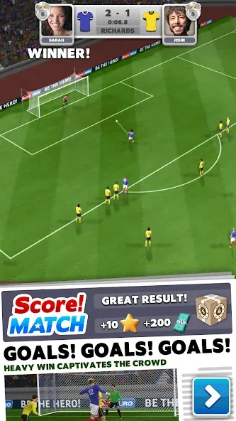 Score! Match - PvP Soccer — Безлимитные деньги и усиленные игроки, скачать мод APK — скриншот 1 Score! Match - PvP Soccer — Безлимитные деньги и усиленные игроки, скачать мод APK — скриншот 1
