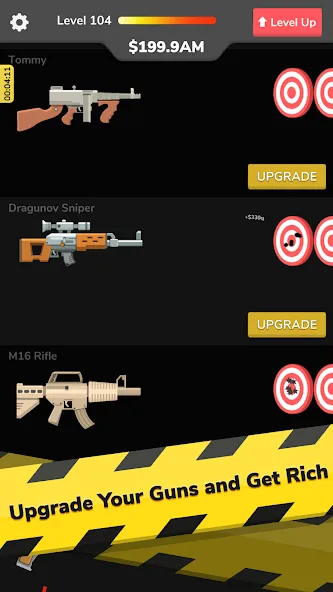 Скачать Gun Idle на Андроид с модом — Много денег и боеприпасов — скриншот 2 Скачать Gun Idle на Андроид с модом — Много денег и боеприпасов — скриншот 2