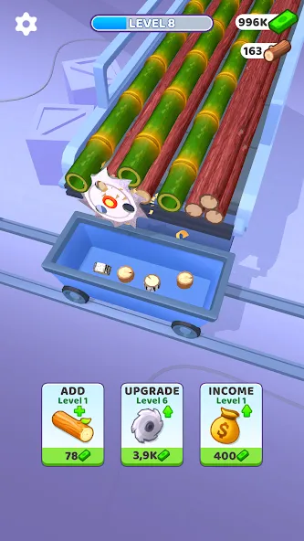 Idle Cutter: Wood Slice бесплатно на Андроид — мод: Много денег и все уровни открыты — скриншот 5