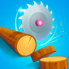 Idle Cutter: Wood Slice бесплатно на Андроид — мод: Много денег и все уровни открыты