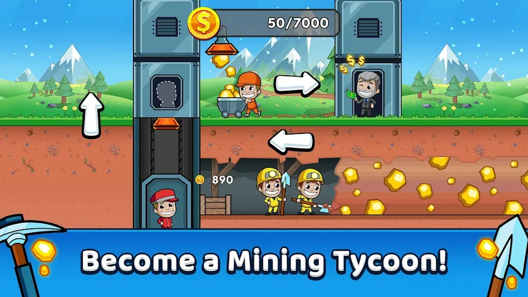 Idle Miner Tycoon: Gold Games MOD APK скачать на Андроид — Безлимитные деньги и много золота — скриншот 1 Idle Miner Tycoon: Gold Games MOD APK скачать на Андроид — Безлимитные деньги и много золота — скриншот 1