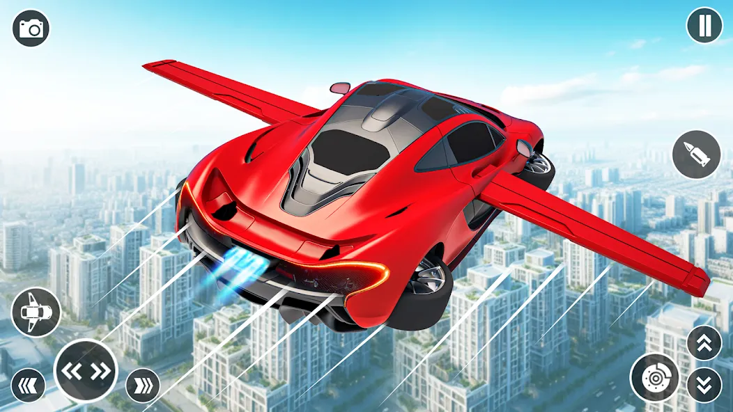 Скачать Flying Car Robot Shooting Game — Безлимитные деньги и оружие — скриншот 1